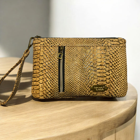 Alligator Cork Zippy Clutch